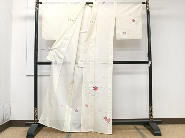 平和屋着物＊夏物　訪問着　絽　芝楓文　洗える着物　CABK9188xi