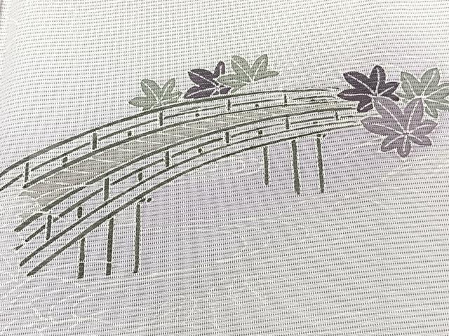 平和屋着物＊夏物　訪問着　絽　渡橋草花文　洗える着物　CABK9189xi
