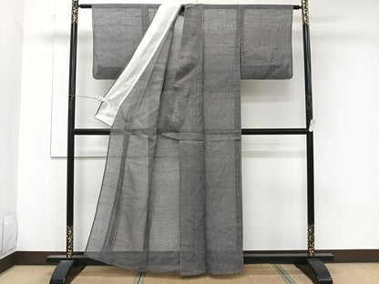 平和屋着物＊夏物　小紋　絽紬　霞文　正絹　逸品　CABK9197xi