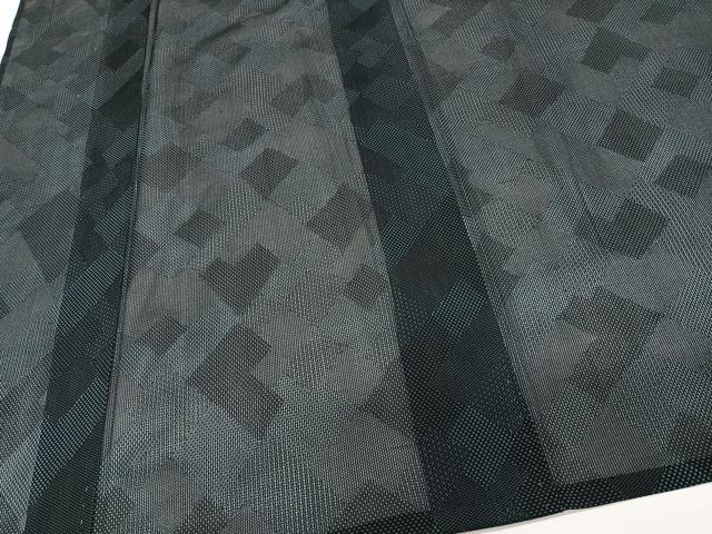 平和屋着物＊夏物　お召　紗　幾何学文　正絹　逸品　CABK9199xi