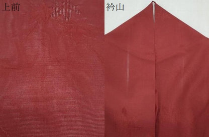 平和屋着物＊夏物　色無地　絽　枝楓紋紗　葡萄色　正絹　逸品　CABK9204th