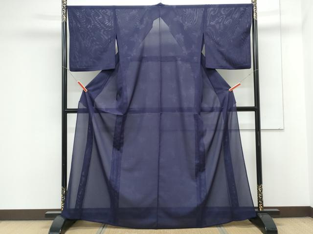 平和屋着物＊夏物　小紋　絽　舞蝶文　洗える着物　CABK9207th
