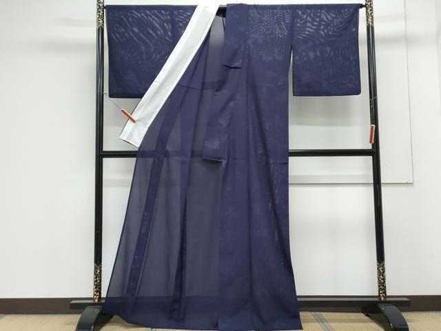 平和屋着物＊夏物　小紋　絽　舞蝶文　洗える着物　CABK9207th