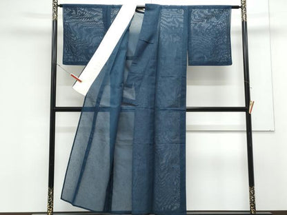 平和屋着物＊夏物　小紋　紗　草花文　正絹　逸品　CABK9208th