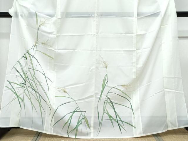 平和屋着物＊夏物　訪問着　絽　稲穂　銀彩　洗える着物　CABK9218th