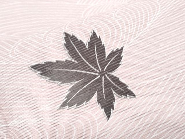 平和屋着物＊夏物　小紋　絽　立波楓文　銀彩　洗える着物　CABK9219th
