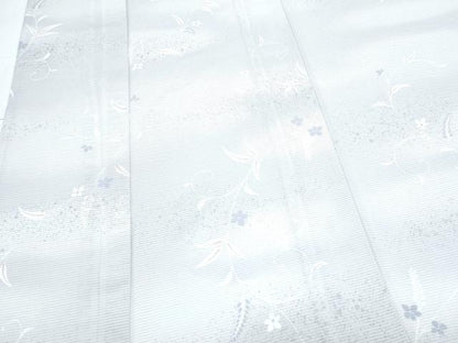 平和屋着物＊夏物　小紋　絽　草花文　暈し染め　銀彩　洗える着物　CABK9222th