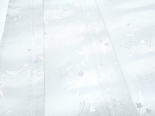 平和屋着物＊夏物　小紋　絽　草花文　暈し染め　銀彩　洗える着物　CABK9222th