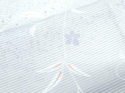 平和屋着物＊夏物　小紋　絽　草花文　暈し染め　銀彩　洗える着物　CABK9222th
