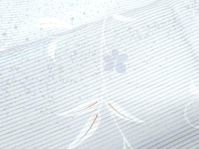 平和屋着物＊夏物　小紋　絽　草花文　暈し染め　銀彩　洗える着物　CABK9222th