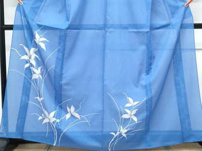 平和屋着物＊夏物　訪問着　絽　草花文　銀彩　洗える着物　CABK9224th