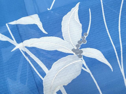 平和屋着物＊夏物　訪問着　絽　草花文　銀彩　洗える着物　CABK9224th