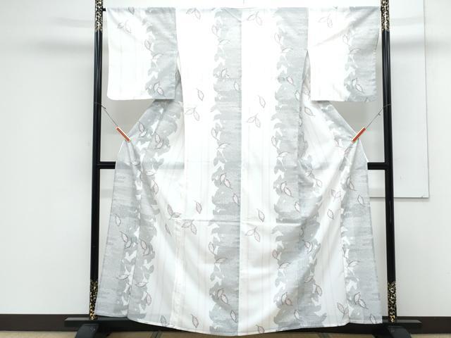 平和屋着物＊夏物　小紋　絽　舞葉間道　洗える着物　CABK9225th