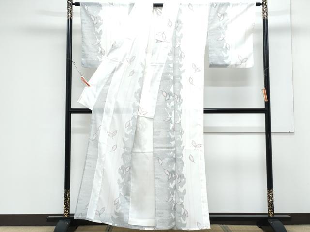 平和屋着物＊夏物　小紋　絽　舞葉間道　洗える着物　CABK9225th
