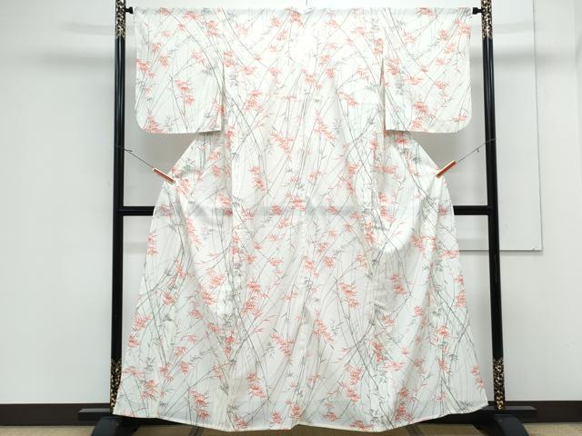 平和屋着物＊夏物　小紋　絽　笹文　洗える着物　CABK9227th
