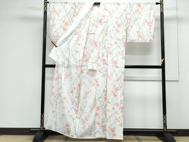 平和屋着物＊夏物　小紋　絽　笹文　洗える着物　CABK9227th