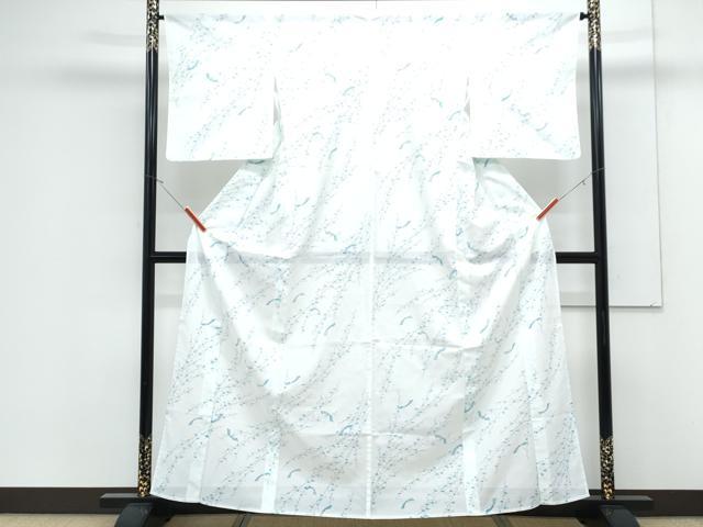平和屋着物＊夏物　小紋　絽　短冊枝花文　正絹　逸品　CABK9228th