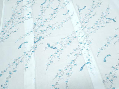 平和屋着物＊夏物　小紋　絽　短冊枝花文　正絹　逸品　CABK9228th