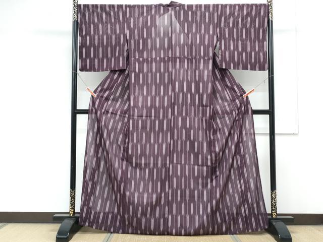 平和屋着物＊夏物　小紋　絽　矢羽根文　洗える着物　CABK9231th