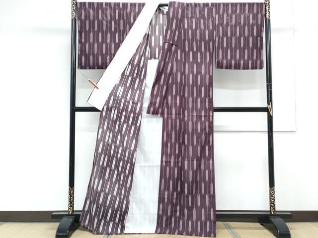 平和屋着物＊夏物　小紋　絽　矢羽根文　洗える着物　CABK9231th