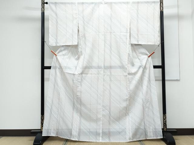平和屋着物＊夏物　小紋　絽　斜線文　洗える着物　CABK9233th