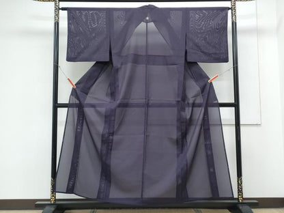 平和屋着物＊夏物　色無地　絽　烏羽色　洗える着物　CABK9237th