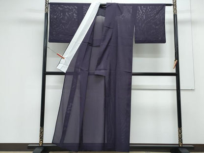 平和屋着物＊夏物　色無地　絽　烏羽色　洗える着物　CABK9237th