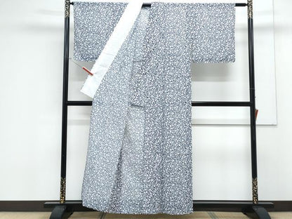 平和屋着物＊夏物　小紋　絽　花唐草文　洗える着物　CABK9240th