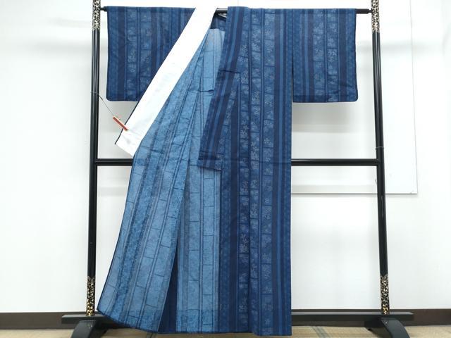 平和屋着物＊夏物　小紋　紗　花間道　洗える着物　CABK9241th