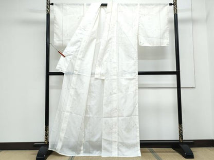 平和屋着物＊夏物　小紋　絽　琉球絣文様　洗える着物　CABK9243th