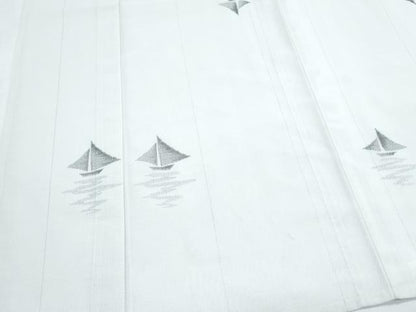 平和屋着物＊夏物　小紋　紗　舟　洗える着物　CABK9246th