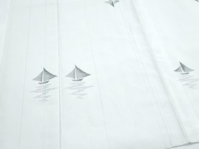 平和屋着物＊夏物　小紋　紗　舟　洗える着物　CABK9246th