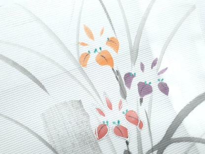 平和屋着物＊夏物　訪問着　絽　手描き　草花文　金彩　洗える着物　CABK9248th
