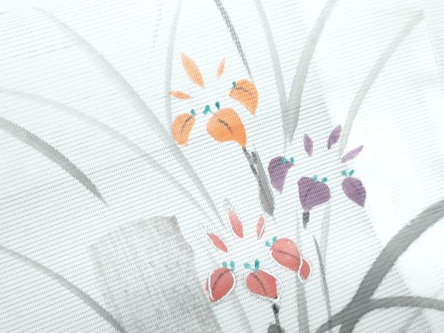 平和屋着物＊夏物　訪問着　絽　手描き　草花文　金彩　洗える着物　CABK9248th