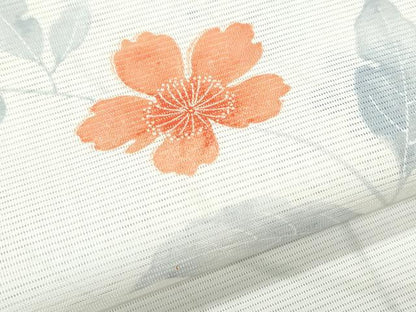 平和屋着物＊夏物　撫松庵　小紋・浴衣兼用　絽　枝花文　洗える着物　CABK9252th