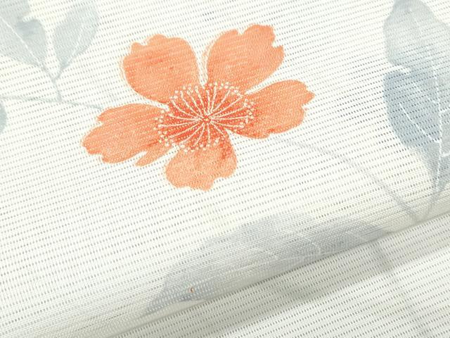 平和屋着物＊夏物　撫松庵　小紋・浴衣兼用　絽　枝花文　洗える着物　CABK9252th