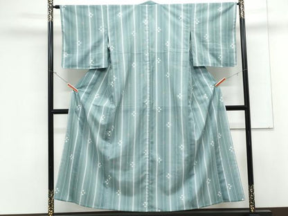 平和屋着物＊夏物　小紋　絽縮緬　琉球絣文様　洗える着物　CABK9254th