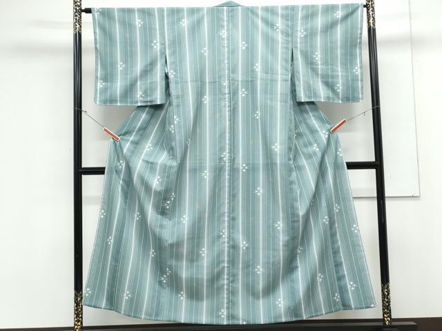 平和屋着物＊夏物　小紋　絽縮緬　琉球絣文様　洗える着物　CABK9254th