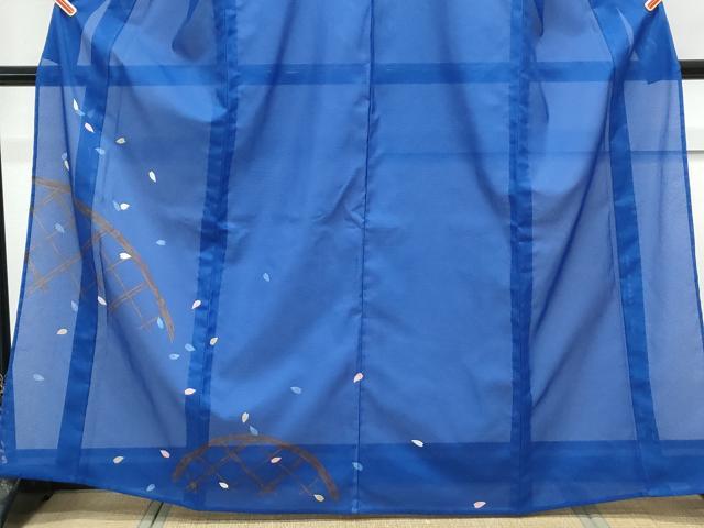 平和屋着物＊夏物　訪問着　絽　籬舞花びら　洗える着物　CABK9258th