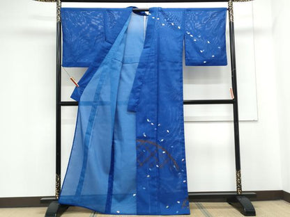 平和屋着物＊夏物　訪問着　絽　籬舞花びら　洗える着物　CABK9258th