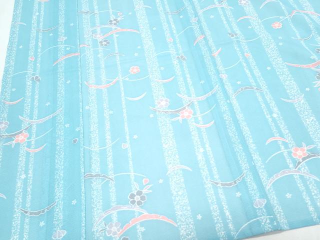 平和屋着物＊夏物　小紋　絽　雪芝舞花文　洗える着物　CABK9260th