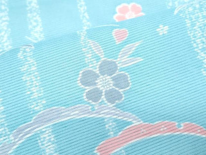 平和屋着物＊夏物　小紋　絽　雪芝舞花文　洗える着物　CABK9260th