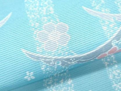 平和屋着物＊夏物　小紋　絽　雪芝舞花文　洗える着物　CABK9260th