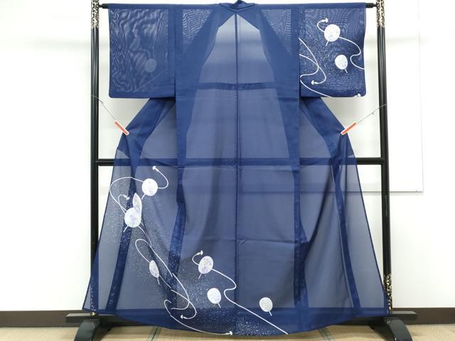 平和屋着物＊夏物　訪問着　絽　団扇紐文　洗える着物　CABK9263th
