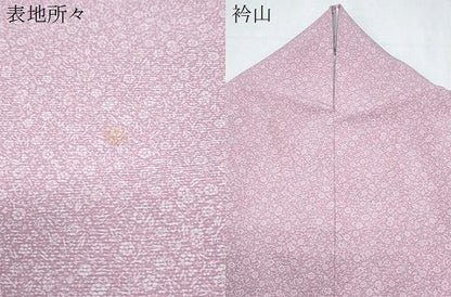平和屋着物＊夏物　小紋　絽　草花文　正絹　逸品　CABK9265th