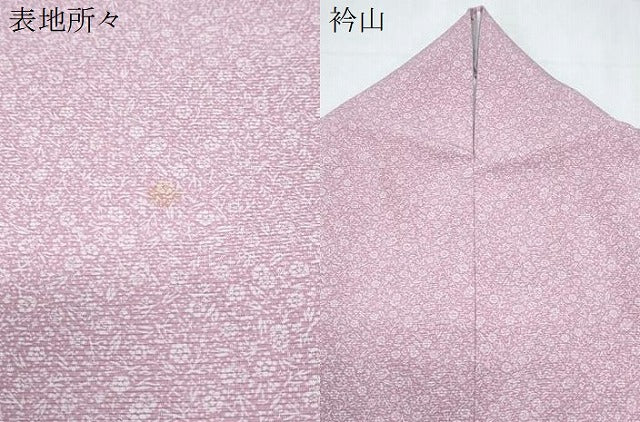 平和屋着物＊夏物　小紋　絽　草花文　正絹　逸品　CABK9265th