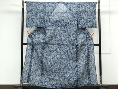 平和屋着物＊夏物　小紋・浴衣兼用　絹紅梅　草花文　逸品　CABK9267th
