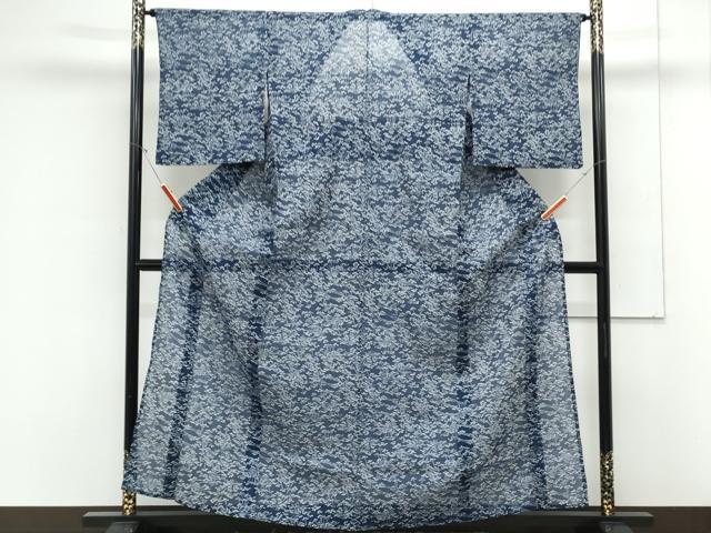 平和屋着物＊夏物　小紋・浴衣兼用　絹紅梅　草花文　逸品　CABK9267th