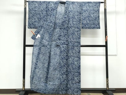 平和屋着物＊夏物　小紋・浴衣兼用　絹紅梅　草花文　逸品　CABK9267th