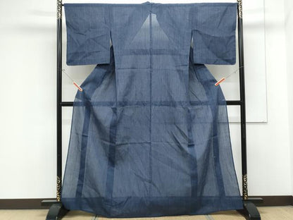 平和屋着物＊夏物　本場小千谷ちぢみ　紗　縞　麻　逸品　CABK9268th